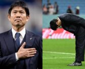 Qatar 2022, l’allenatore del Giappone Moriyasu si è inchinato in segno di rispetto ai tifosi della sua Nazionale
